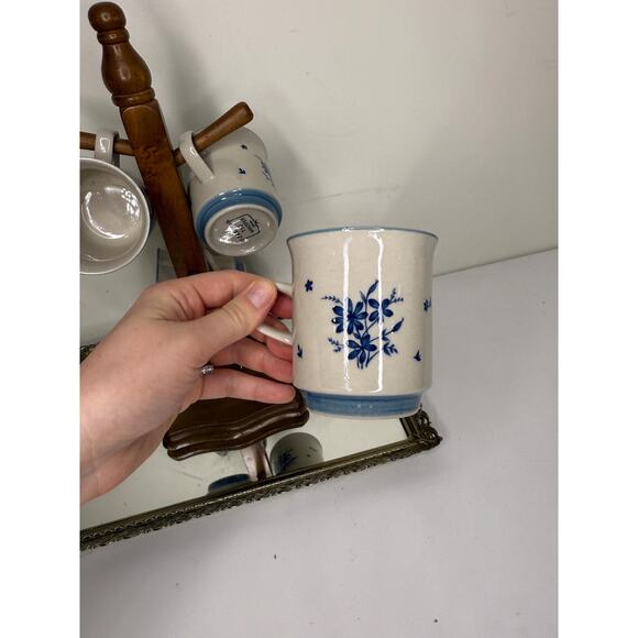 Set of 4 Vintage Jardin 710 Whisper Blue Floral Coffee Tea Cup/Mug 60's 70's - Picture 7 of 9